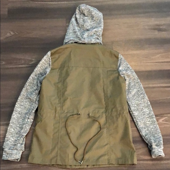 Olive & Grey Hooded Jacket - Picture 3 of 3